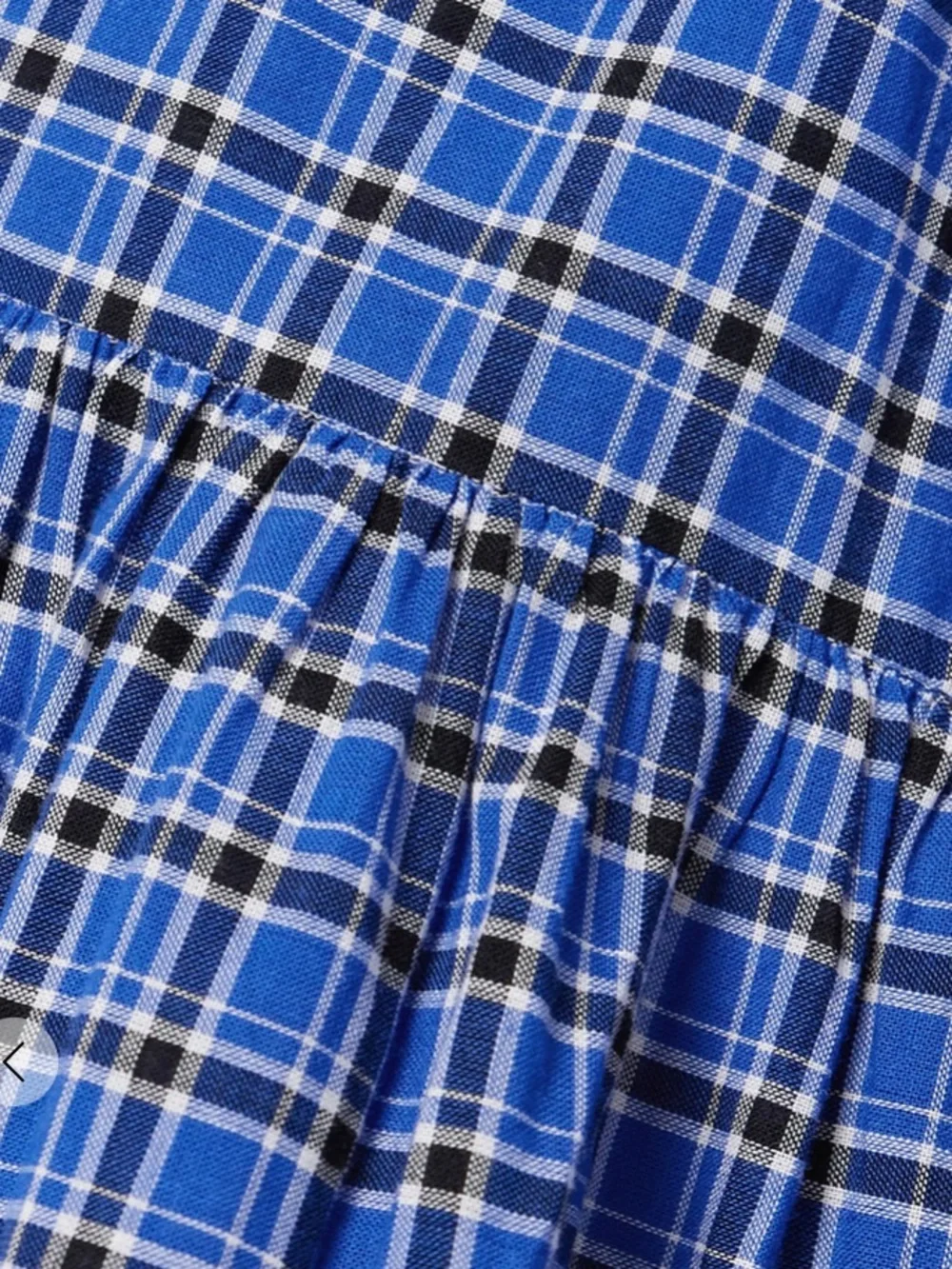 DÔEN Sebastiane Tiered Checked Voile Midi Skirt NWT in Blue Cassis Check - Picture 4 of 7
